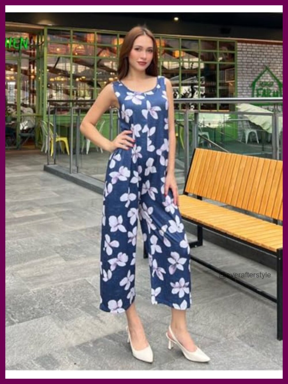 Sleeveless Scoop Neck Wide Leg Jumpsuit with Pockets Summer Casual Romper - Picture 4 of 6
